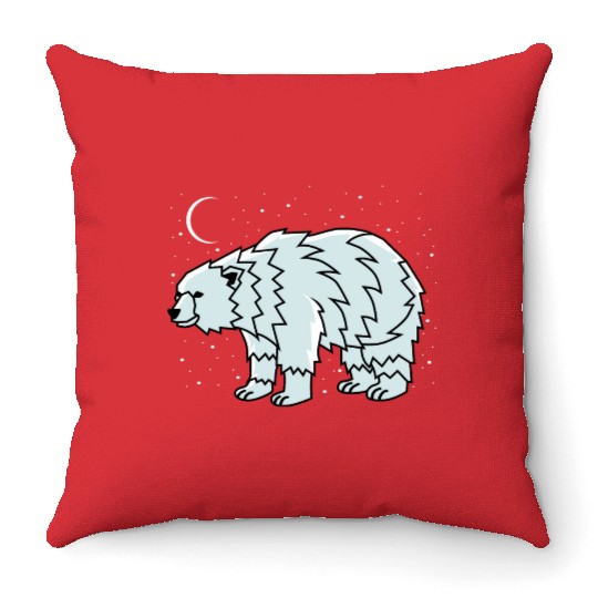 Tribal Polar Bear Indigenous Gift Throw Pillows