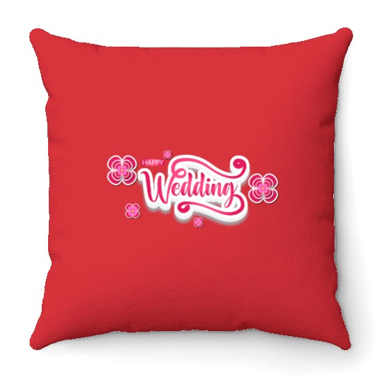 Happy Wedding Throw Pillows