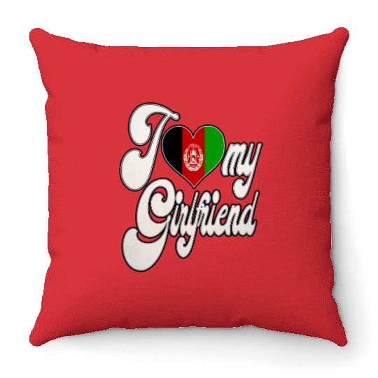 AfghanI Love My Afghanistan Girlfriend Throw Pillows