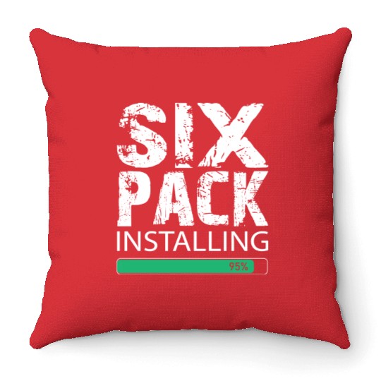 Six Pack Installing Throw Pillows Gym Workout Body Fit