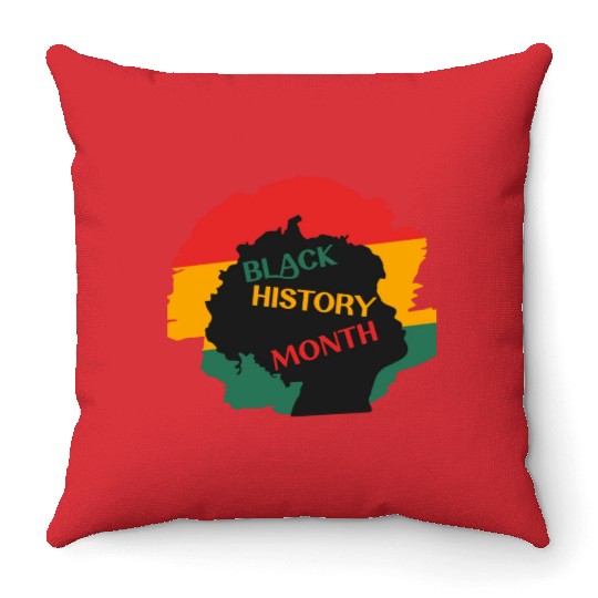 Black history month. African American woman Throw Pillows