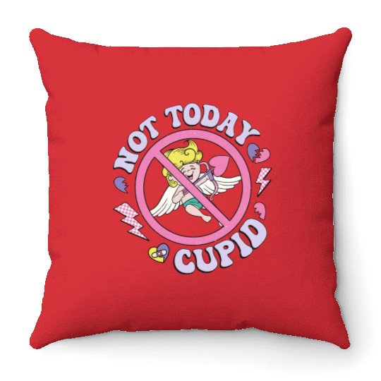 Not Today Cupid Throw Pillows
