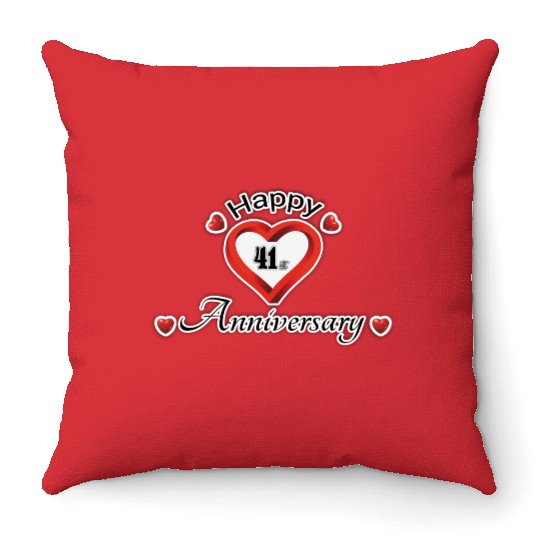 anniversary 41st Throw Pillows