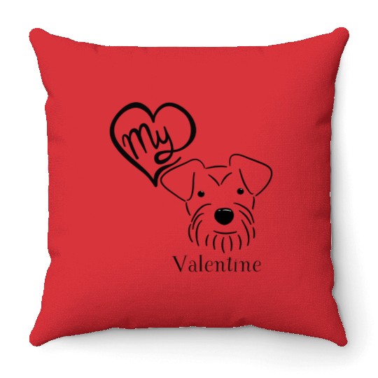 Schnauzer Love Throw Pillows
