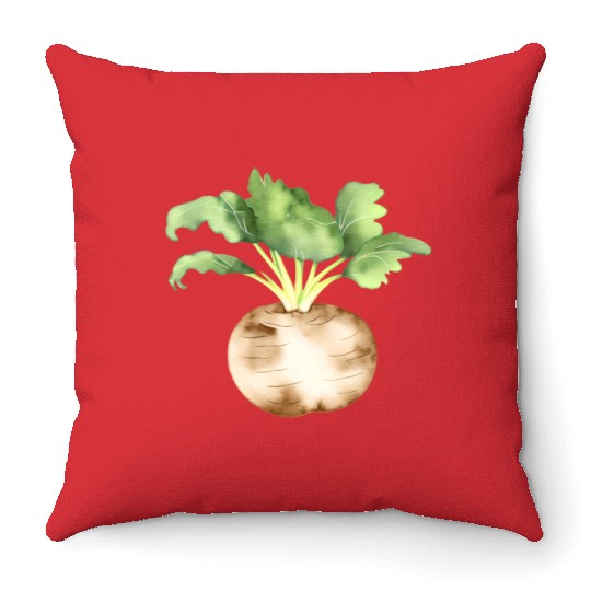 Fresh Turnip Throw Pillows