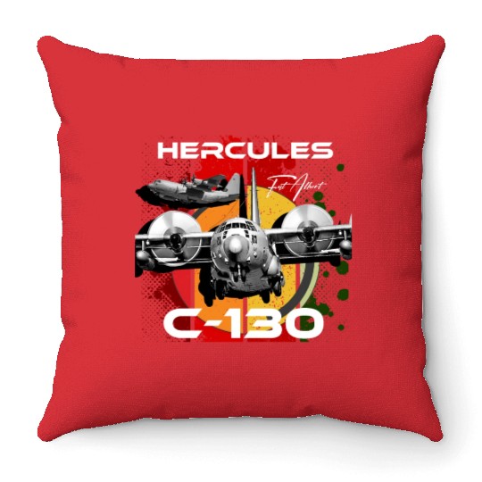 C-130 Hercules Military Aircraft Throw Pillows