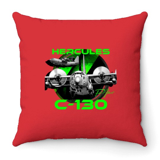 C-130 Hercules Military Aircraft Throw Pillows