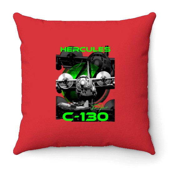C-130 Hercules Military Aircraft Throw Pillows