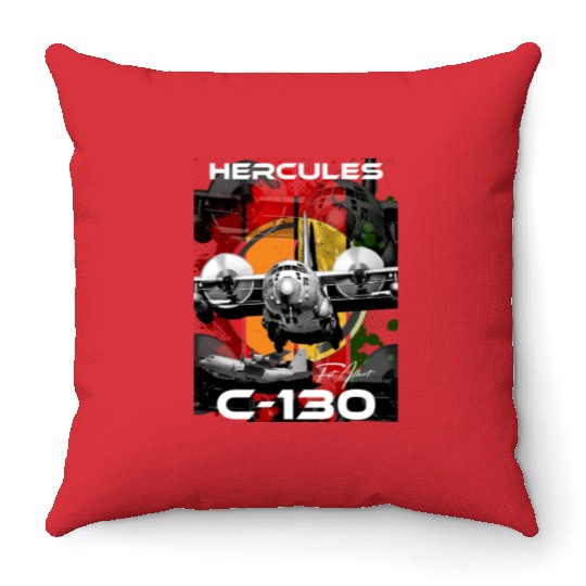 C-130 Hercules Military Aircraft Throw Pillows