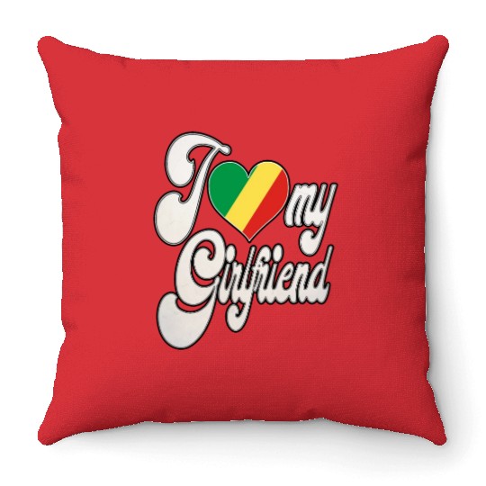 CongoRI Love My Congolese Republic Girlfriend Throw Pillows