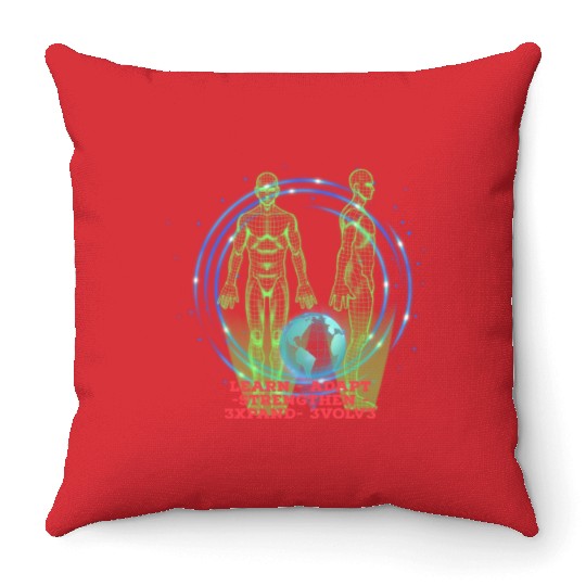 5 Steps to Growth (Evolution) Red Throw Pillows
