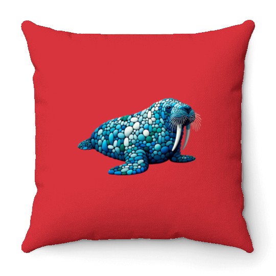 Serene Seas Walrus Throw Pillows