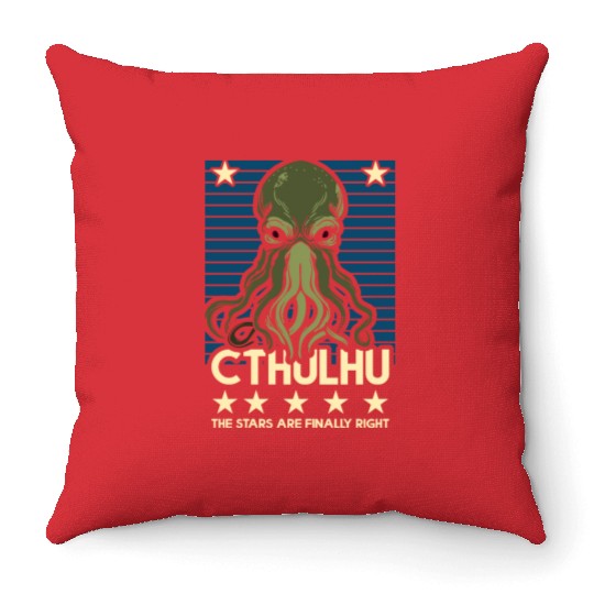 Cthulhu! The Stars are finally right! Throw Pillows