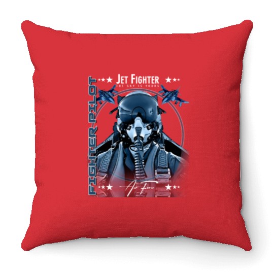 Fighter Pilot Helmet Air Force F4 Phantom Throw Pillows