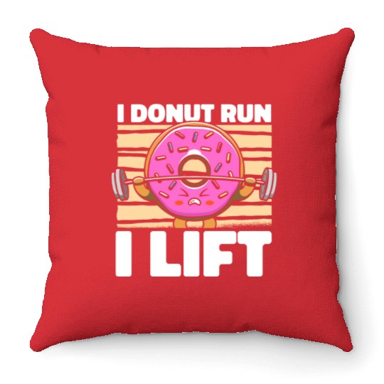 Fitness Donut Donut Gym Throw Pillows