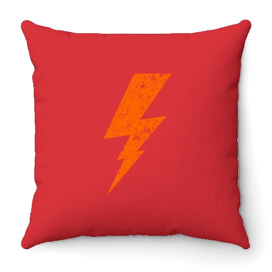 orange Bolt Lightning | Bolt Graphic Throw Pillows