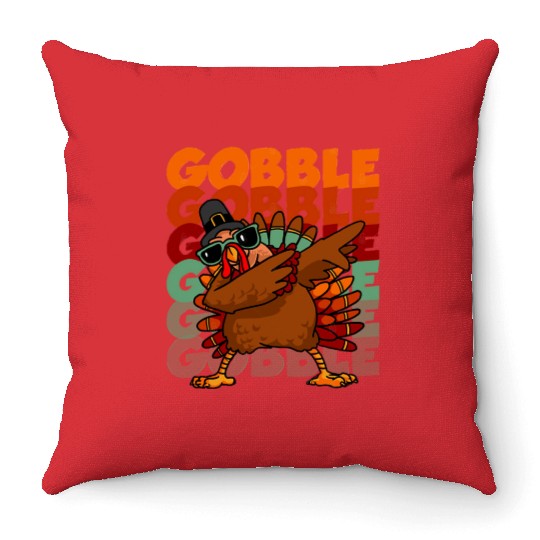 Dabbing Turkey Throw Pillows Thanksgiving Gobble