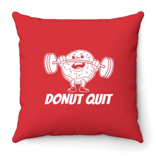 Fitness Donut Funny Donut Gym Throw Pillows