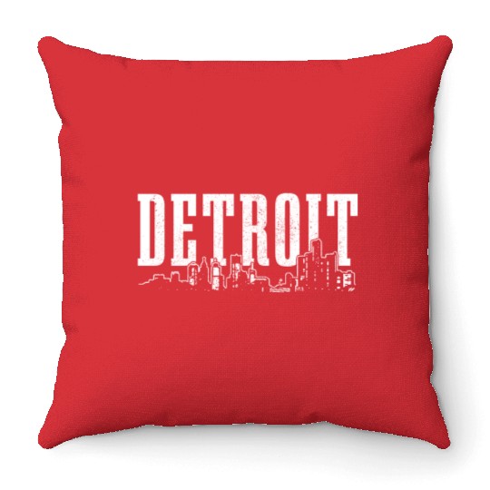 Detroit Michigan Motor City USA Throw Pillows