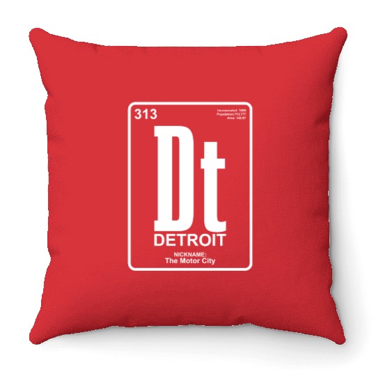 Detroit Michigan Motor City USA Throw Pillows