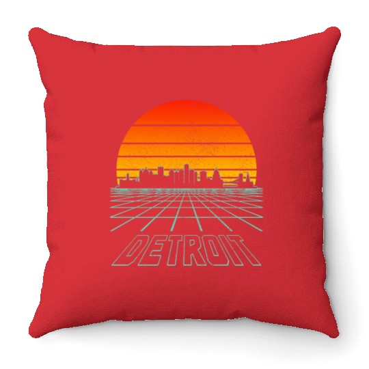 Detroit Michigan Motor City USA Throw Pillows