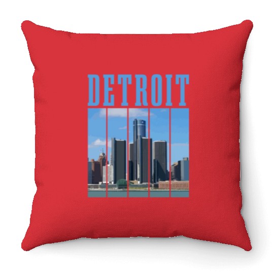 Detroit Michigan Motor City USA Throw Pillows