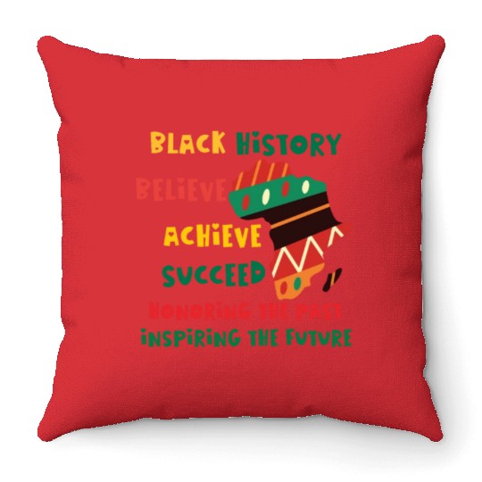 Honoring Past Inspiring Future Black History Month Throw Pillows