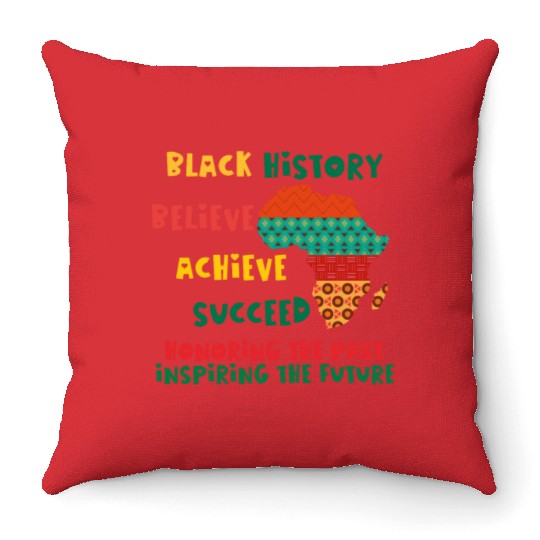 Honoring Past Inspiring Future Black History Month Throw Pillows