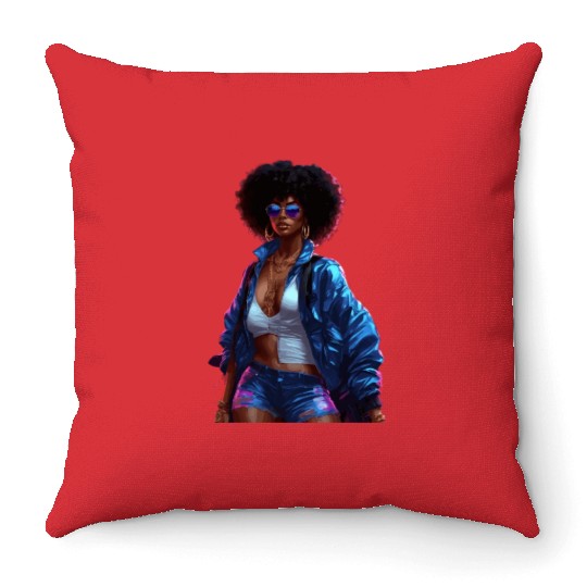 Melanin Popping. Throw Pillows