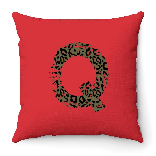 Q army camo design Throw Pillows