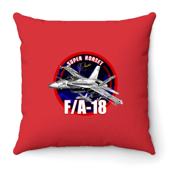 F18 Hornet Us Air Force Fighterjet Throw Pillows