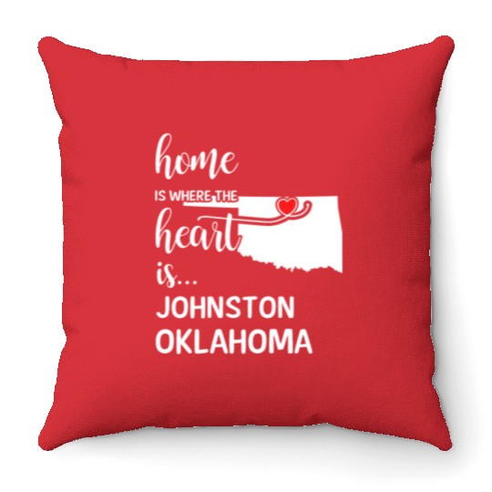 Johnston County Oklahoma Is Where My Heart Is Gift Throw Pillows