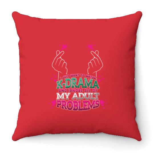 Funny Watch K-Drama Korean Drama K-Drama Throw Pillows