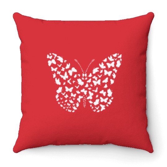 Butterfly Butterflies Insect Silhouette Throw Pillows