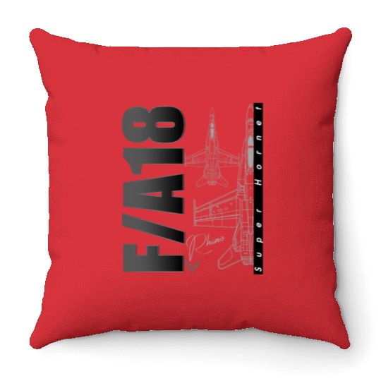F18 Hornet Us Air Force Fighterjet Throw Pillows