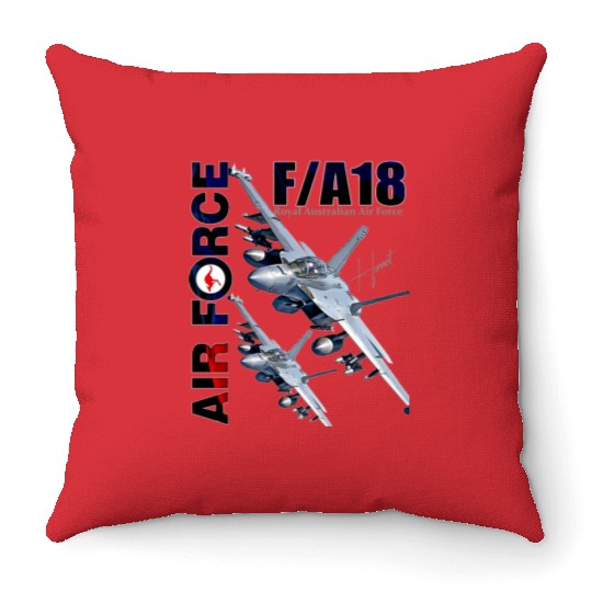 RAAF Australian Air Force FA18 Hornet Fighterjet Throw Pillows