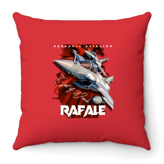 Dassault Rafale French Fighterjet Aircraft Throw Pillows