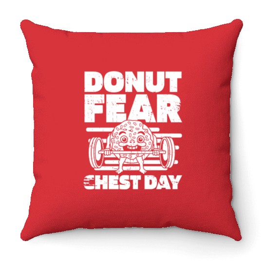 Fitness Donut Funny Donut Gym Throw Pillows