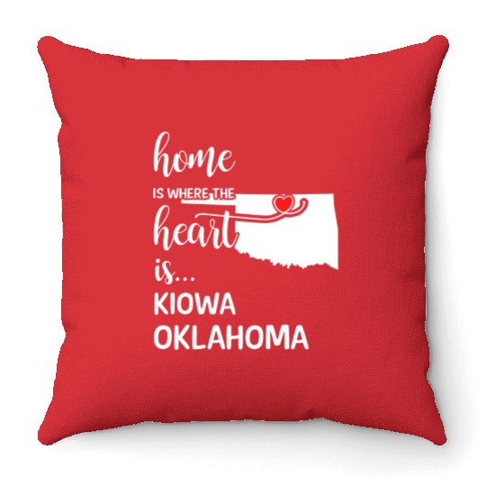 Kiowa County Oklahoma Is Where My Heart Is Gift Throw Pillows