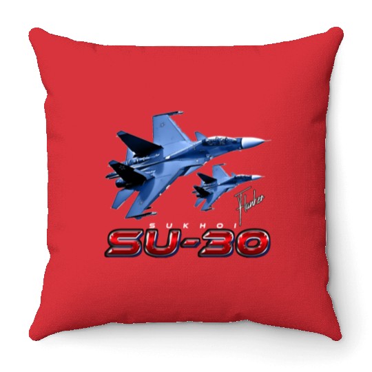 Sukhoi SU-30 Flanker Russian Fighterjet Throw Pillows