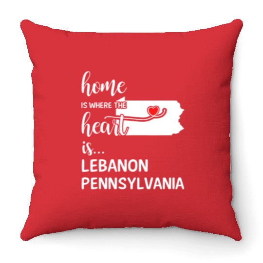 Lebanon County Pennsylvania Is Where My Heart Is Throw Pillows