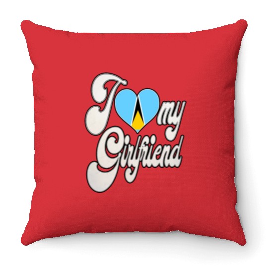 SaintluciaI Love My Saint Lucian Girlfriend Throw Pillows