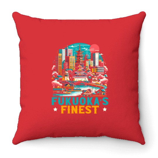 Fukuoka Japan Country Travel Vacation Japanese Throw Pillows