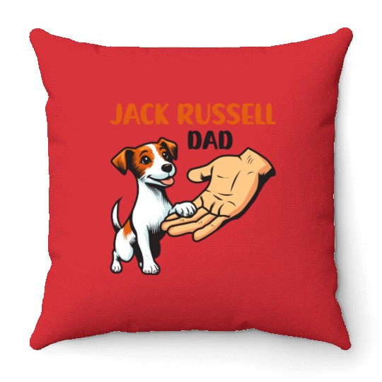 Jack Russell Terrier Dad Typography Throw Pillows