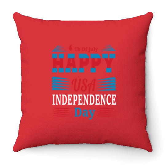 4 Th of July Happy USA Independence Day Throw Pillows