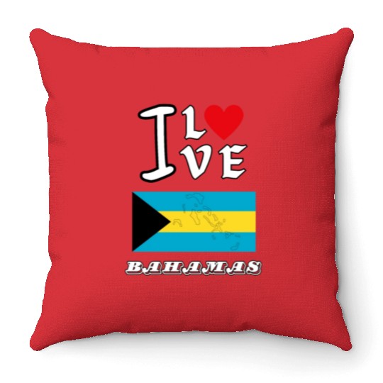 I Love Bahamas Throw Pillows