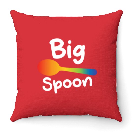 Big Spoon LGBT Pride Gay Lesbian Couple Matching Throw Pillows