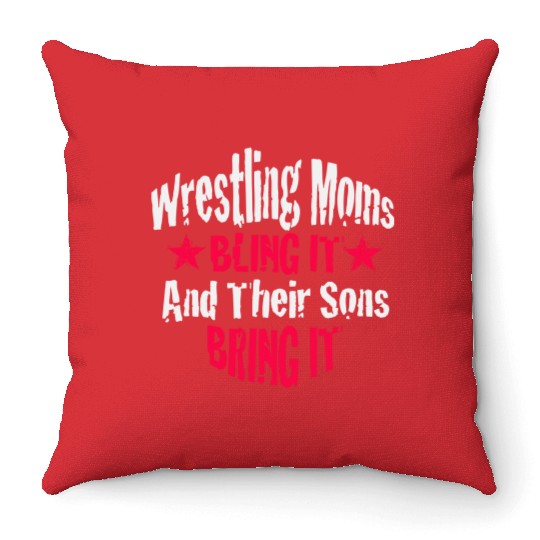 Blink it Wrestling Mom Passion Is Gift Throw Pillows
