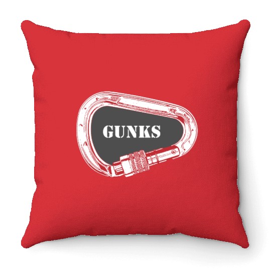Gunks Rock Climbing Carabiner Throw Pillows
