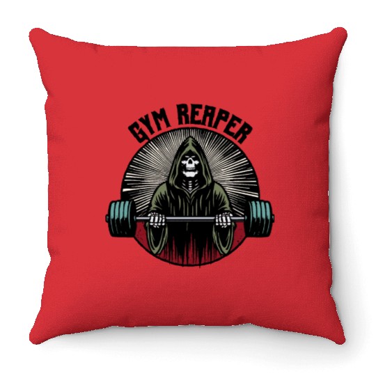 Gym Reaper Workout Throw Pillows
